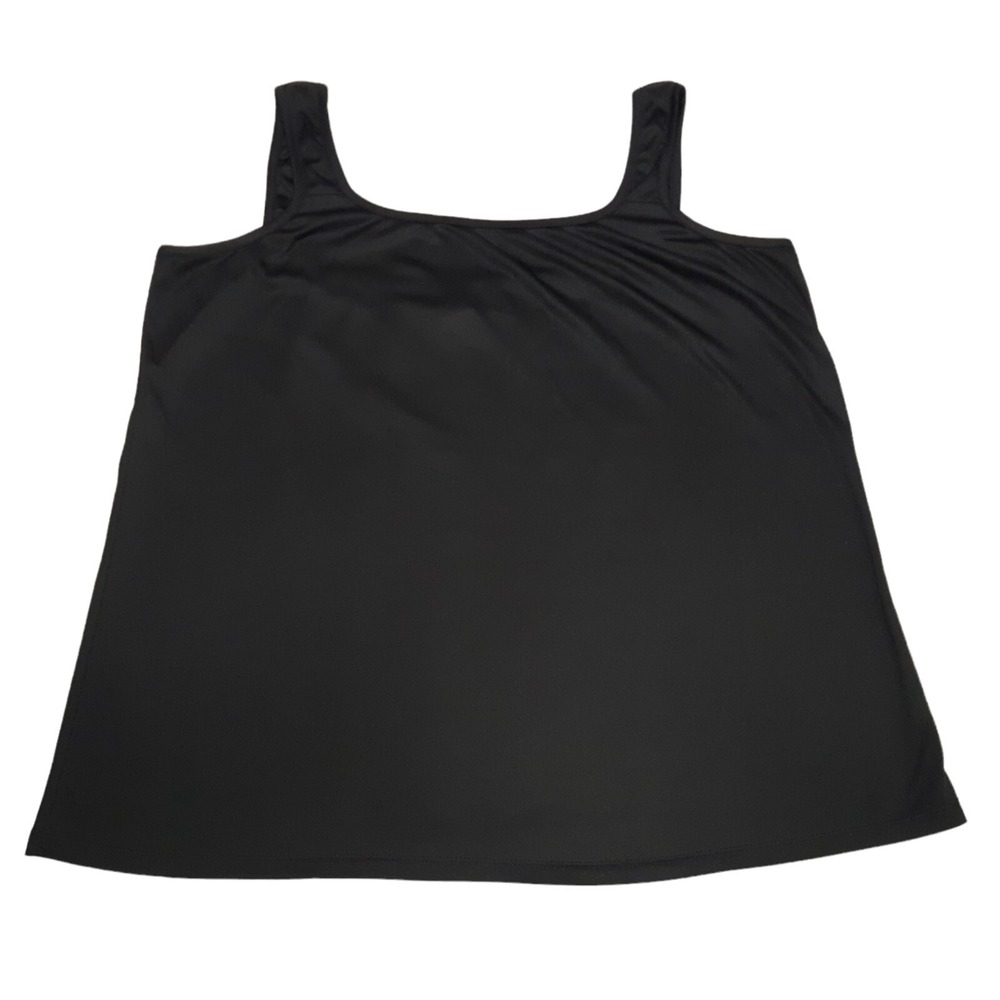 G Unit Fashions Tank Top Womens Plus 1X Black‎ Tunic Scoop Neck Sleeveless